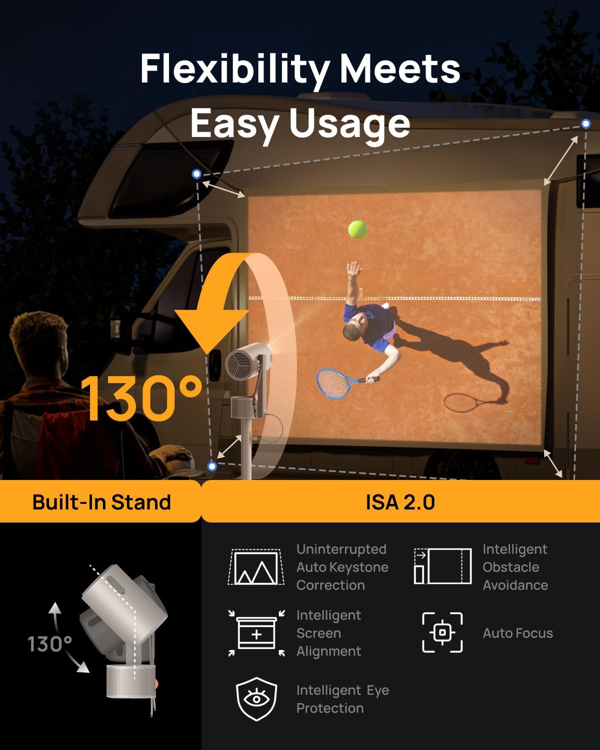 XGIMI MoGo 3 Pro Portable Projector w/ Adjustable Stand & Google TV for Outdoor (Like New)