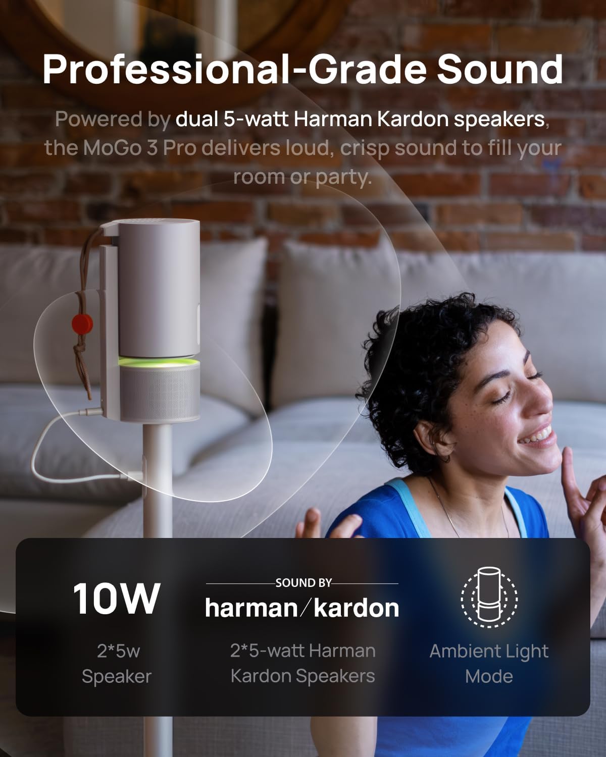 XGIMI MoGo 3 Pro Portable Projector w/ Adjustable Stand & Google TV for Outdoor (Like New)