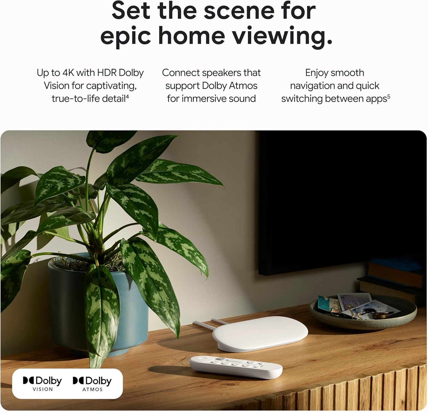 Google TV Streamer 4K Smart Home Control Voice Search Remote, 32 GB - Porcelain (Like New)
