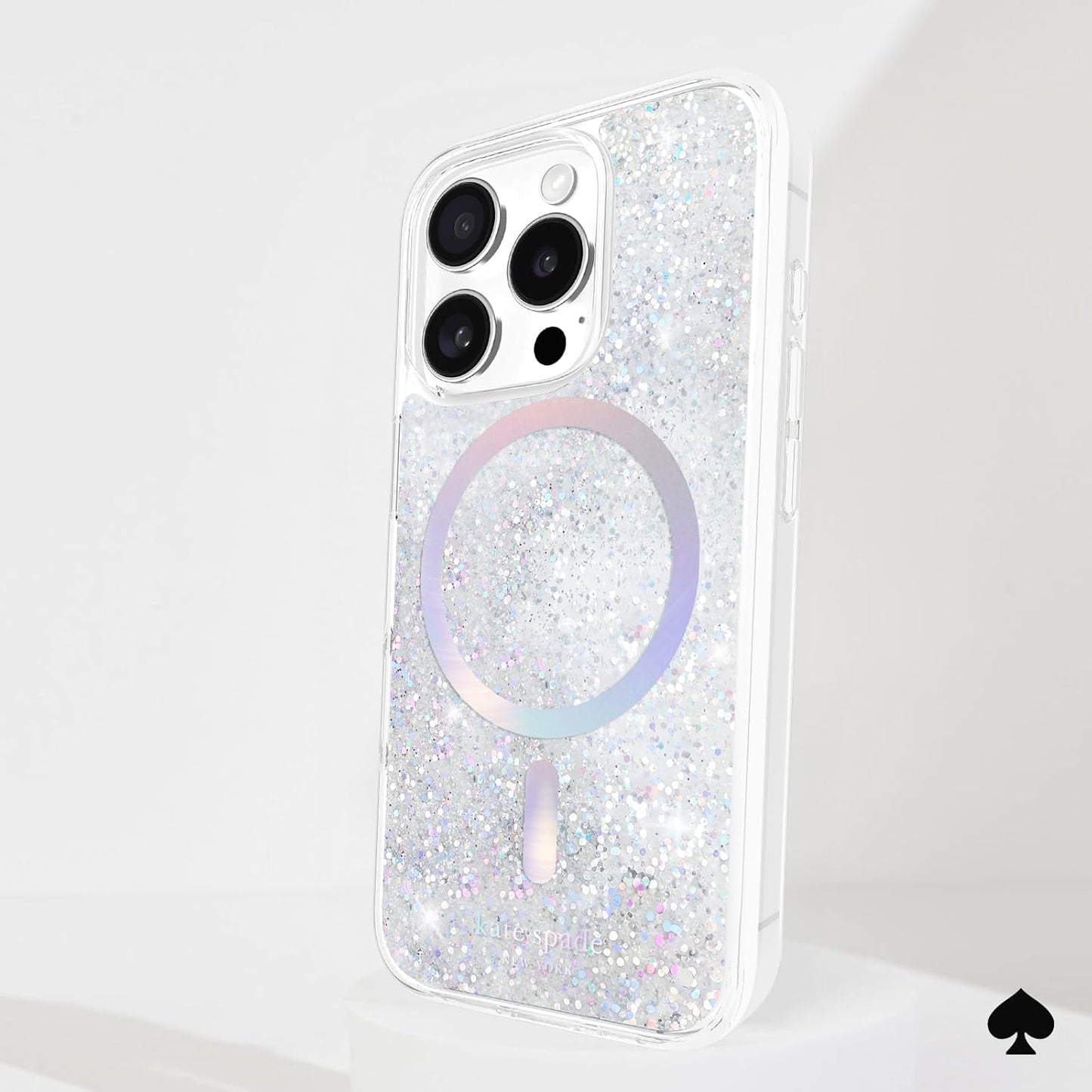 Kate Spade Magsafe Adults Case For Iphone 16 Pro, Liquid Glitter Iridescent (Like New)