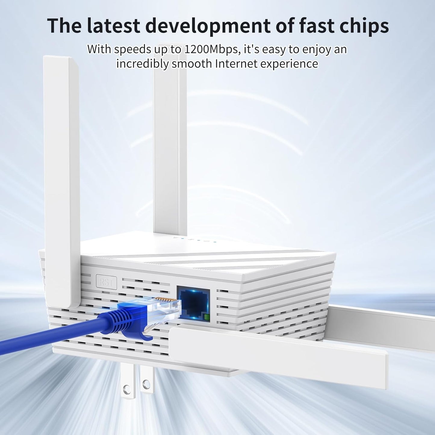 Oaitree Dual-Band WiFi Repeater for Signal Booster, 1200Mbps, 5GHz/2.4GHz, White (Like New)