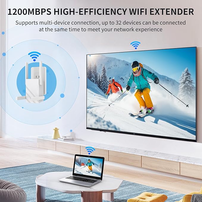 Oaitree 2025 WiFi Extender Signal Booster, Dual Band WiFi Repeater, 1200Mbps (Used)