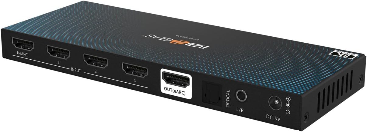 BZB Gear BG-8K-HS41A 8K UHD HDMI 2.1 Switcher with Audio De-Embedding, 48 Gbps (Like New)