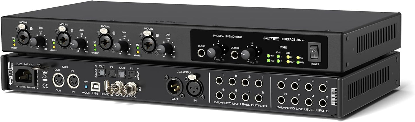 RME USB Fireface 802 FS AE kHz 60 Channel's Audio Interface for Microphone & PC (Like New)