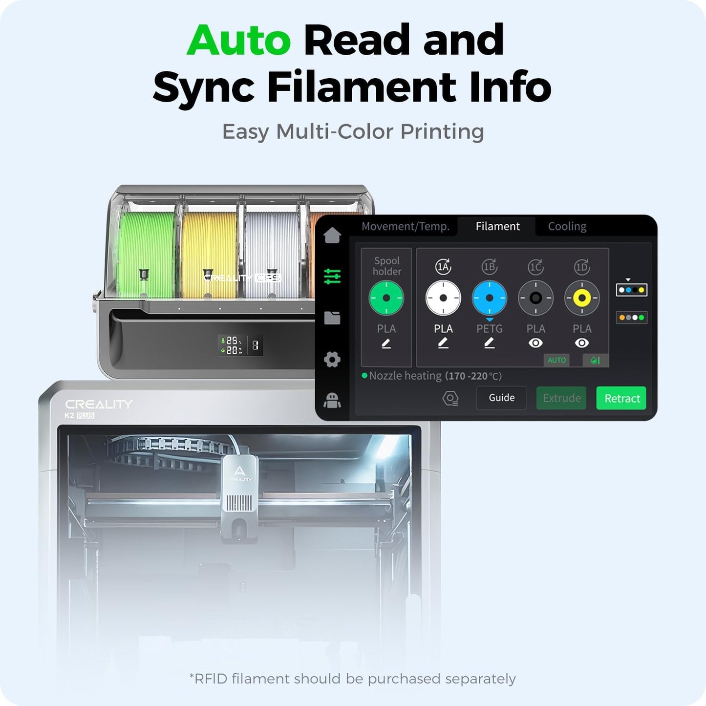 Creality CFS Automatically Filament Storage System 3D Printer, Up to 16 Colors (Used)