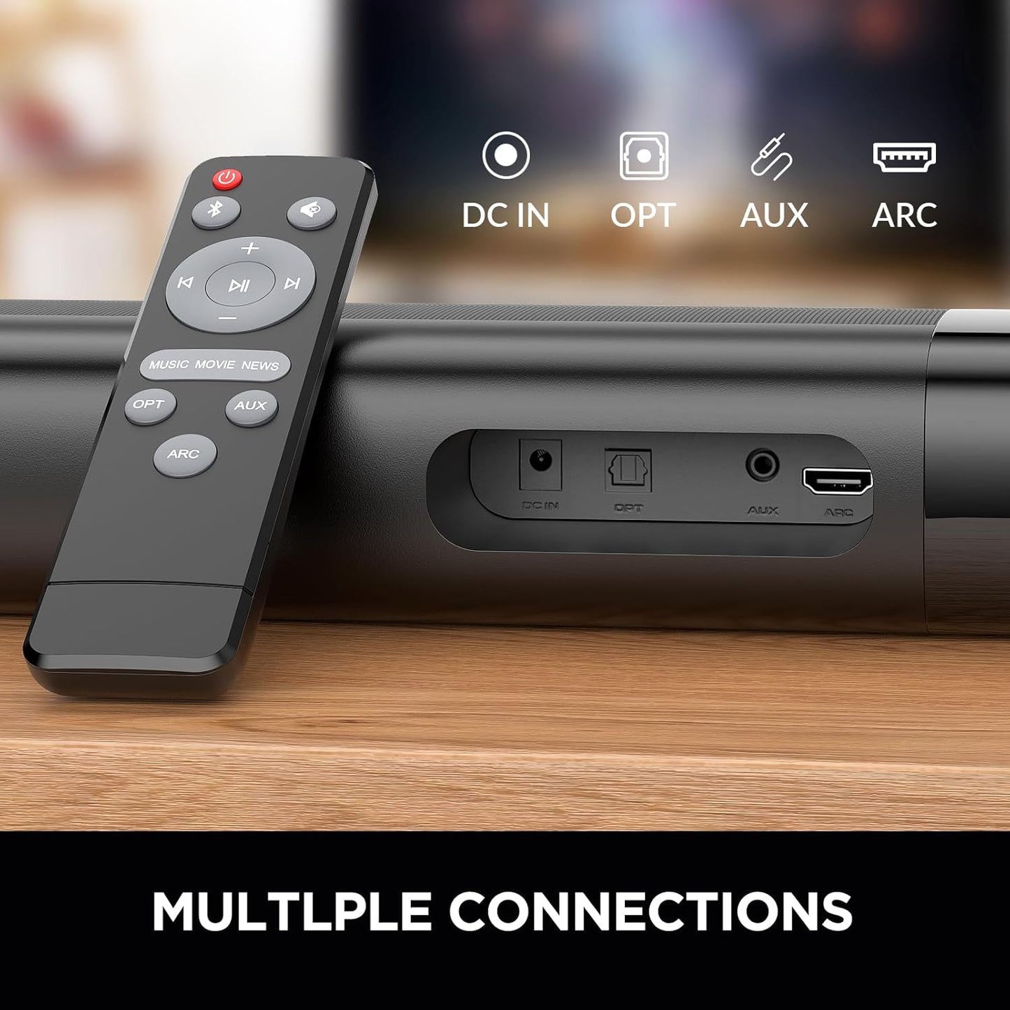Assistrust KY-8000 2-in-1 Bluetooth Detachable Sound Bar for Smart TV/PC, Black (Used)