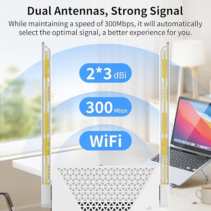 2025 Fastest WiFi Extender Signal Booster - Coverage 9999 sq. ft, 60+ Devices (Used)