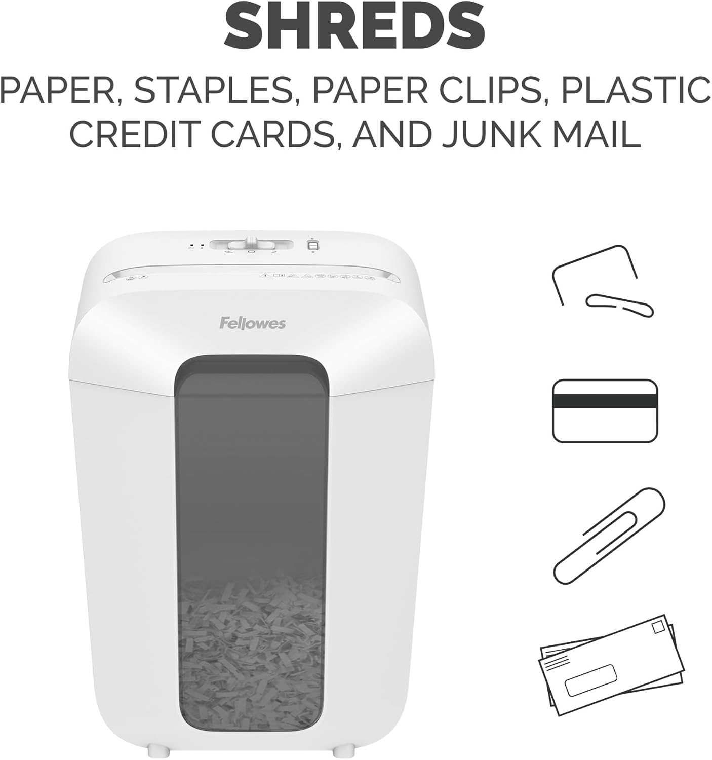 Fellowes Powershred LX75 11-Sheet Paper Crosscut Shredder (4405001), White (Used)