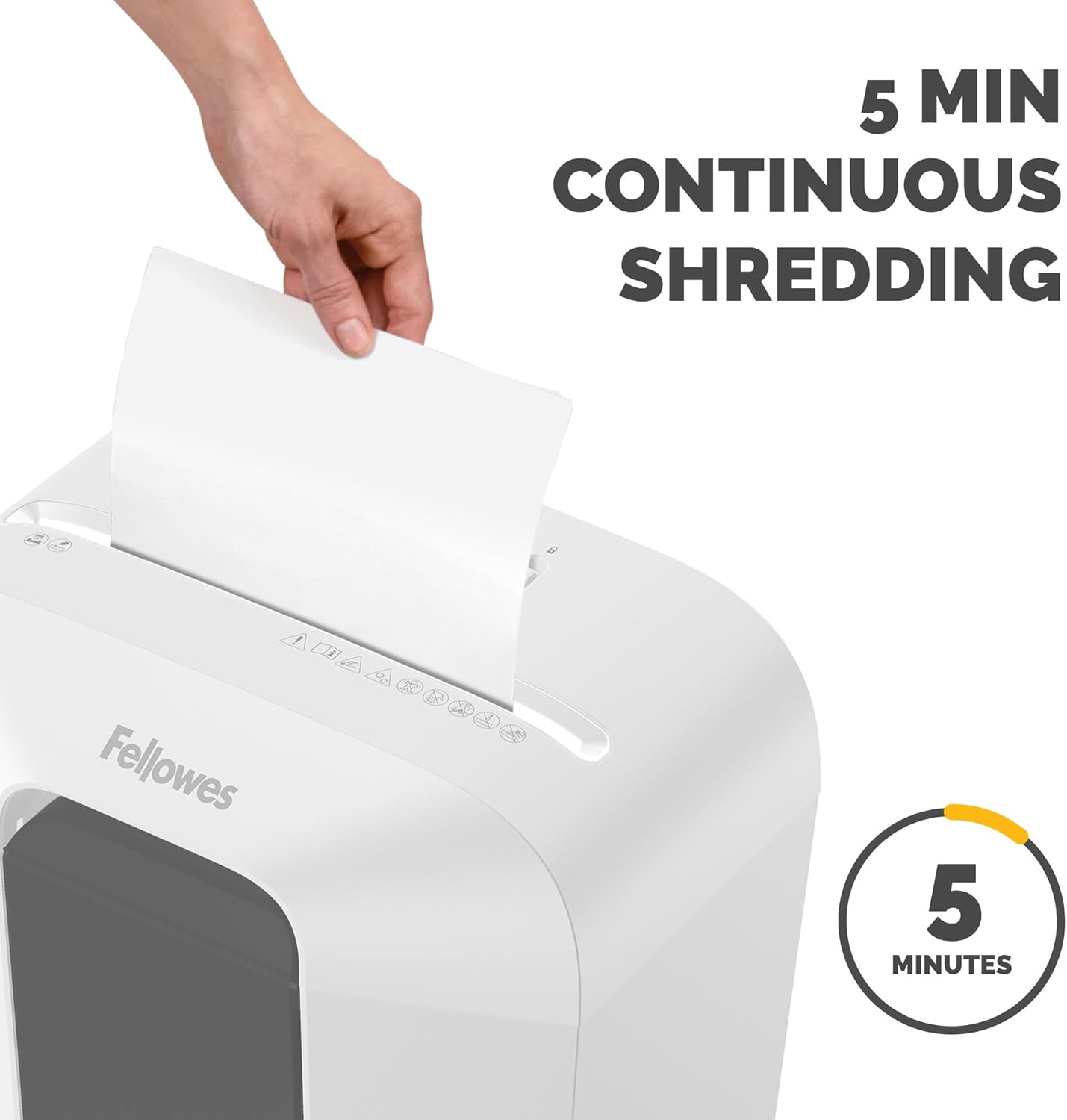 Fellowes Powershred LX75 11-Sheet Paper Crosscut Shredder (4405001), White (Used)