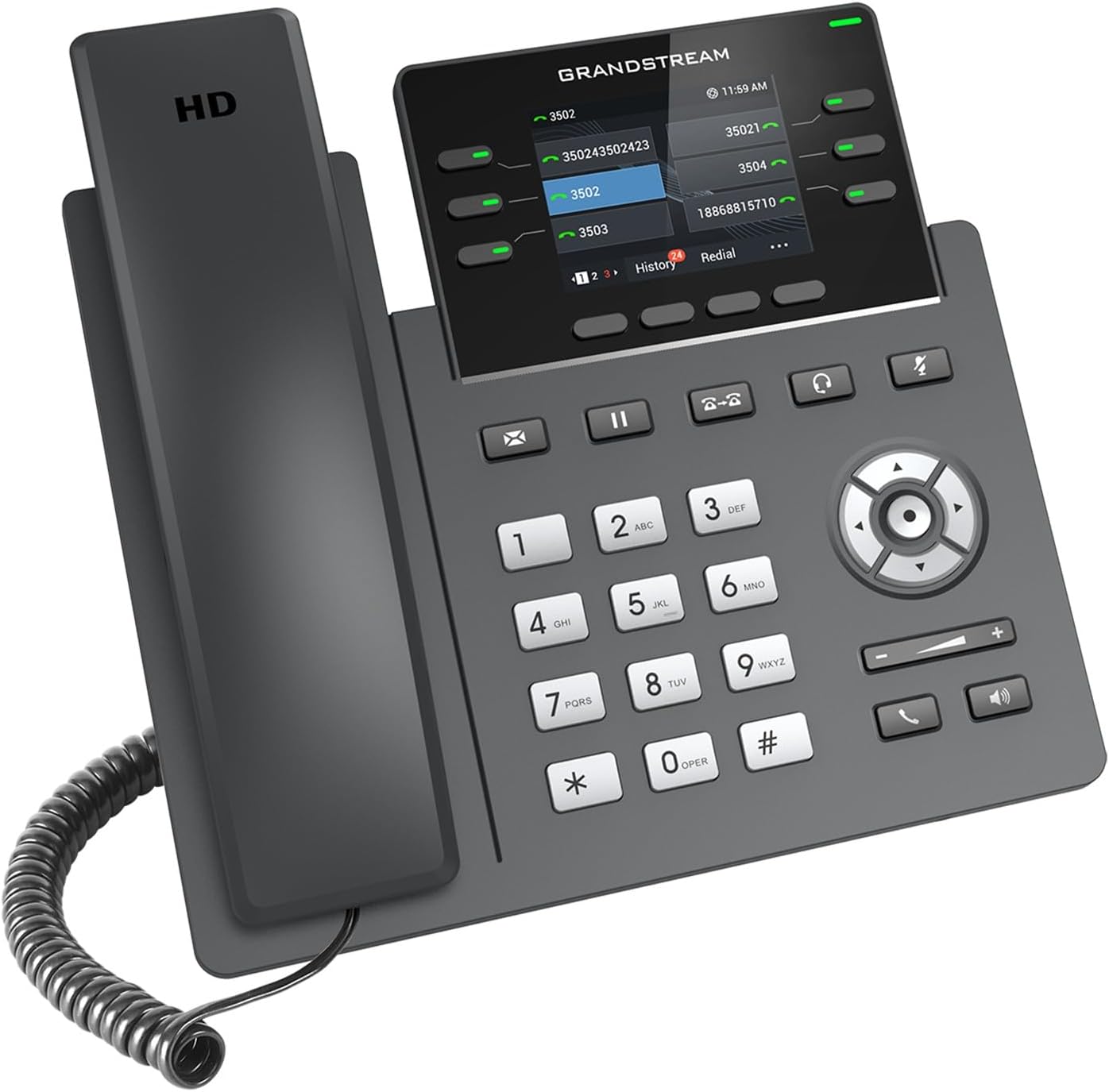 Grandstream GRP2613W 6 SIP Dual-Port Gigabit Ethernet IP Phone w/ Integrated PoE (Like New)