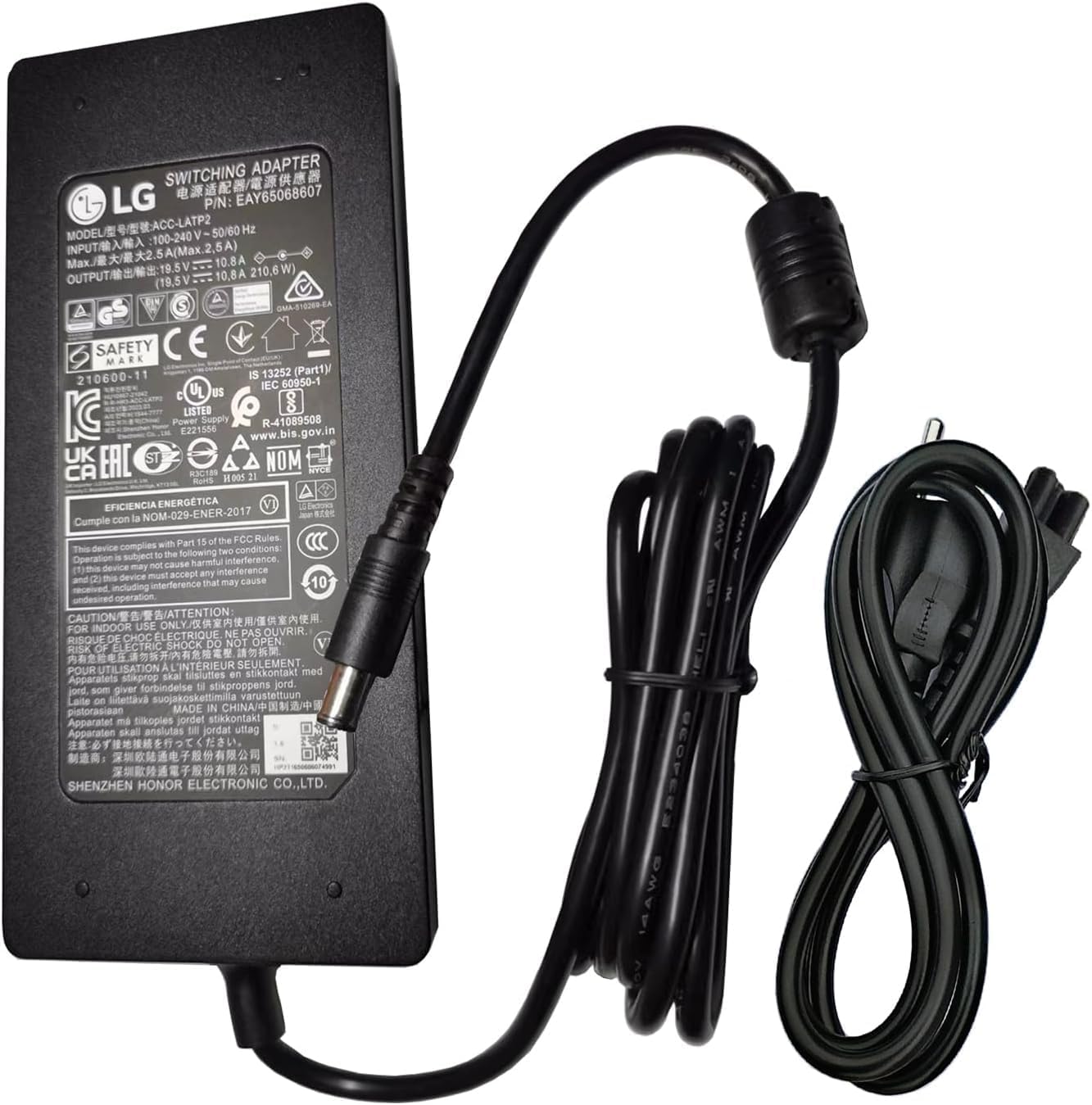 eeTao Acc-LATP1 Corded AC/DC Adapter Compatible with LG 32UL750, 19.5 Volts (DC) (Like New, No Retail Box)