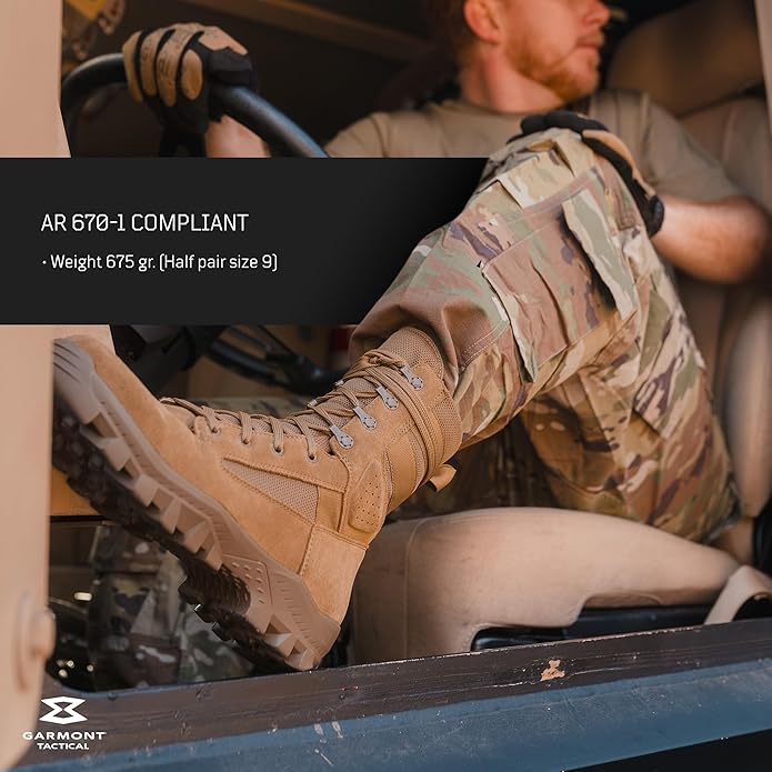 GARMONT TACTICAL T8 Military Combat Boots for Men and Women, Size 8.5 - Coyote (New)