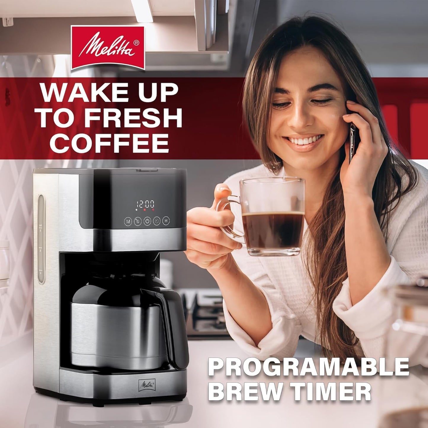 Melitta Aroma Tocco Thermal Drip Coffee Maker with 5-Pack Coffee Filters - Black (Used)