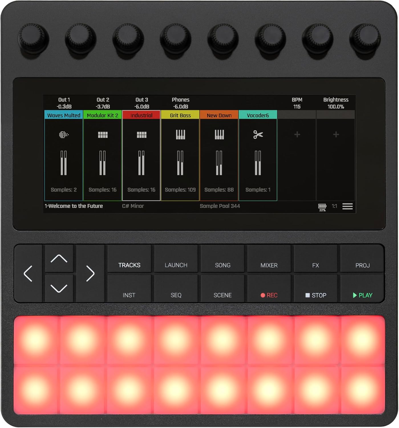1010music Bento Hybrid Sampler & Sequencer – 16 Pads, 5 Tracks, MicroSD Support (Used)