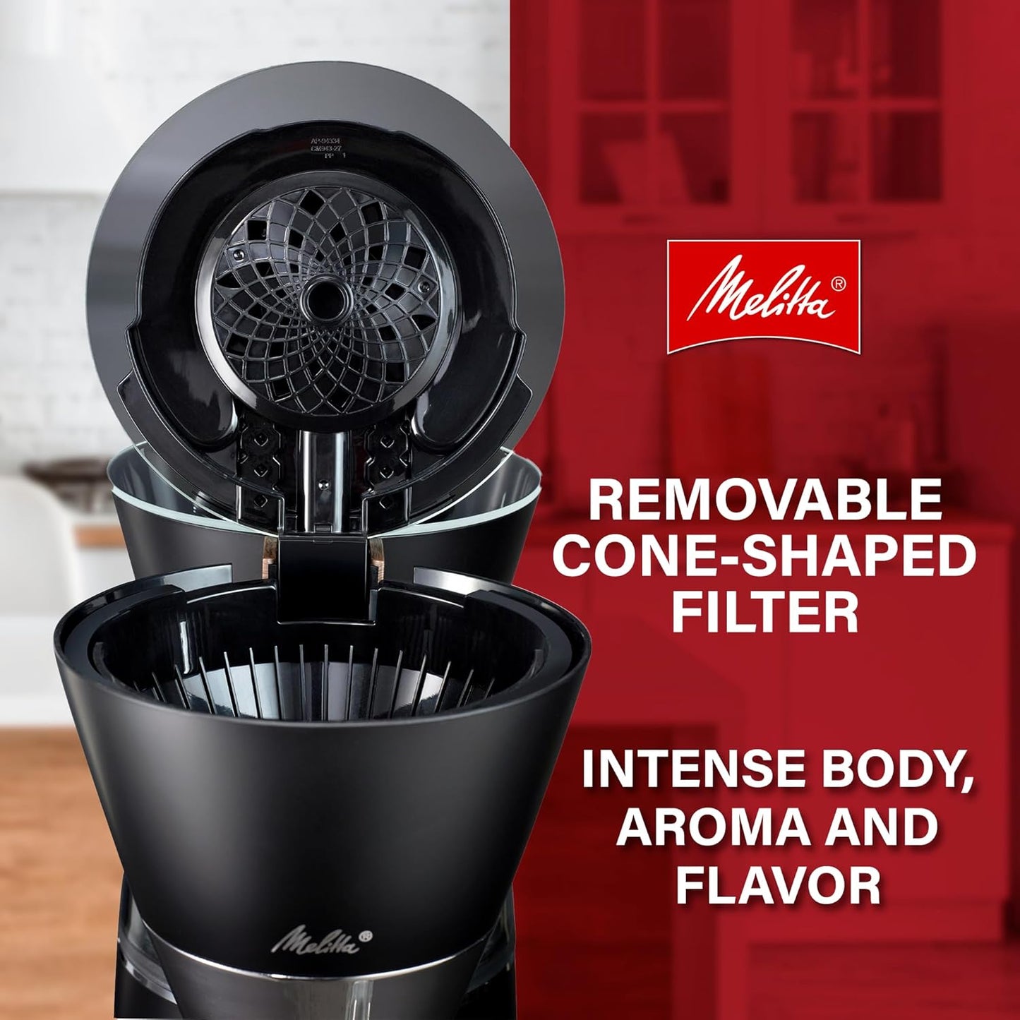 Melitta Vision 12-Cup Automatic Drip Coffee Machines, 1100W - Matte Black & Wood (Like New)