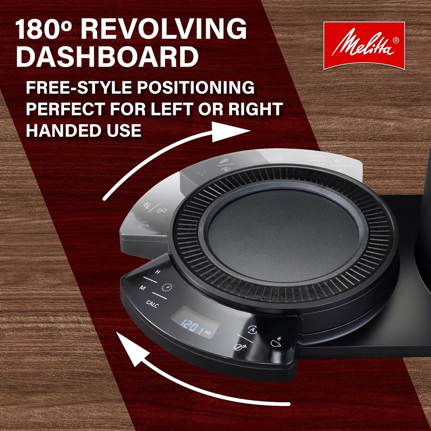 Melitta Vision 12-Cup Automatic Drip Coffee Machines, 1100W - Matte Black & Wood (Like New)