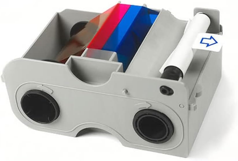 2ID Rectangular Polyvinyl Chloride YMCKO Ribbon Cartridge with Cleaning Roller (Like New)