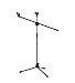 Blucoil Adjustable Microphone Stand, Rotating Arm, Tripod Base, Dual Mic Clips (New)