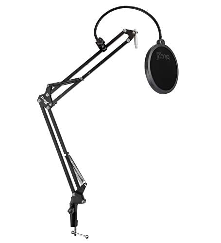 Blucoil Microphone Suspension Boom Scissor Arm Stand with Pop Filter (New)