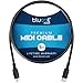 Blucoil 5-FT Premium MIDI Cable 5-Pin DIN Male Nickel-Plated Plugs, PVC Jacket (New)