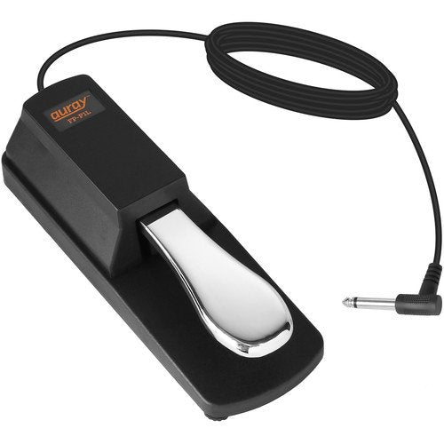 Auray FP-P1L Universal Piano-Style Sustain Pedal with Long 72" Cable – Chrome (Used, No Retail Box)