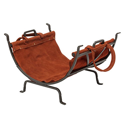 Uniflame Olde World Iron Log Holder with Suede Leather Carrier - Brown (Used)