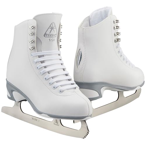 Jackson Ultima Finesse Women's/Girls Figure Ice Skates, Adult Size 9 - White (Like New)