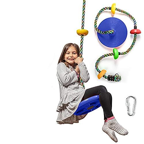 Laegendary Climbing Rope Tree Swing with Platforms and Disc Swings Seat, Green (Like New)