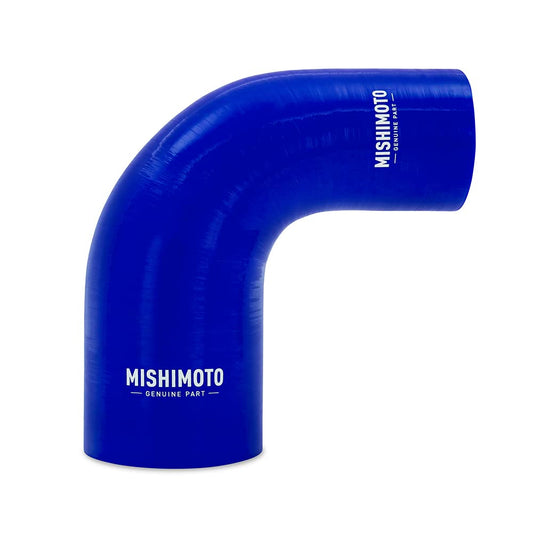 Mishimoto 90-Degree Silicone Transition Coupler, 3.00" to 3.50", Blue (New)