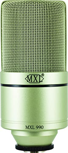 MXL MXL-990 Instrument Condenser Microphone Beginner XLR Connector, Champagne (Like New)