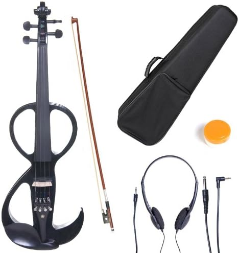 Cecilio 4/4 CEVN-3BK Solid Wood Electric Violin, Full Size - Black Metallic (Used)