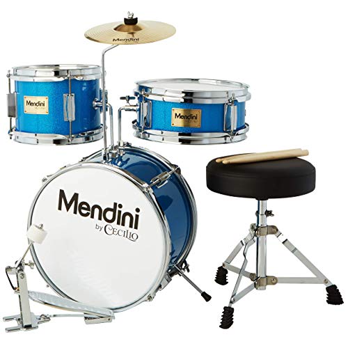 Mendini By Cecilio Kids Drum Set, Junior Kit w/ 4 Drums - Blue Metallic--- (Used)