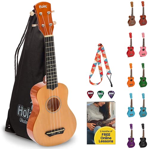 Hola! Music 21in Maple Soprano Ukulele w/Bag & More - Natural (Like New)