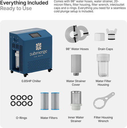 Submerge Ice Bath Cold Plunge Water Chiller & Heater w/ 3 Stage Water Filtration (Like New)