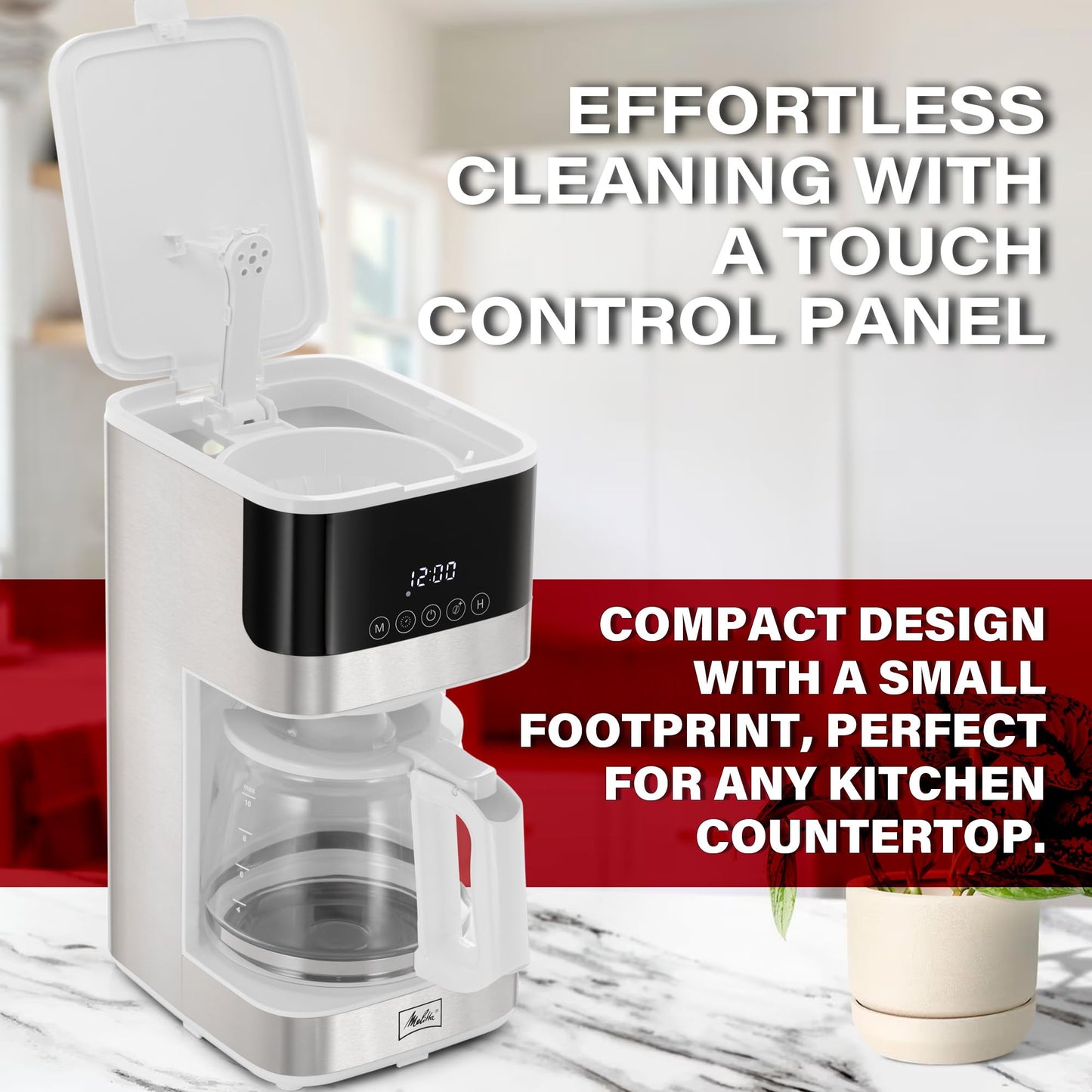 Melitta Aroma Tocco Glass Drip Programmable Coffee Maker, Touch Control Panel (Used)