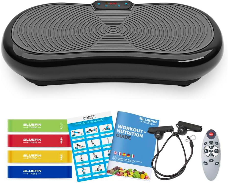 Bluefin Fitness Slim & Premium 3D Power Vibration Plate w/ Remote Control, Black (New)