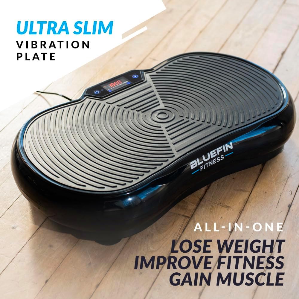 Bluefin Fitness Slim & Premium 3D Power Vibration Plate w/ Remote Control, Black (New)