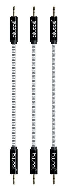 Blucoil 7-Inch Audio AUX Cables, 3.5mm, 3 Pack (New)