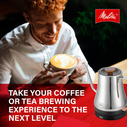 Melitta Precision Pour X Gooseneck Electric Kettle with Wooden Handle and Knob (Used)