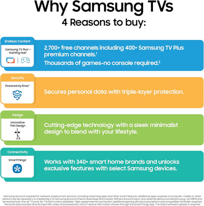 Samsung U8000F 2025 Remote Control Crystal UHD 43-Inch 4K LED Smart TV, 20 Watts (Like New)