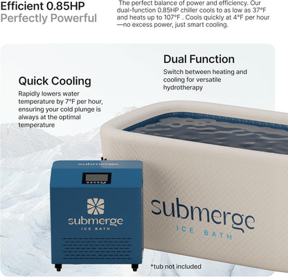 Submerge Ice Bath Cold Plunge Water Chiller & Heater w/ 3 Stage Water Filtration (Like New)