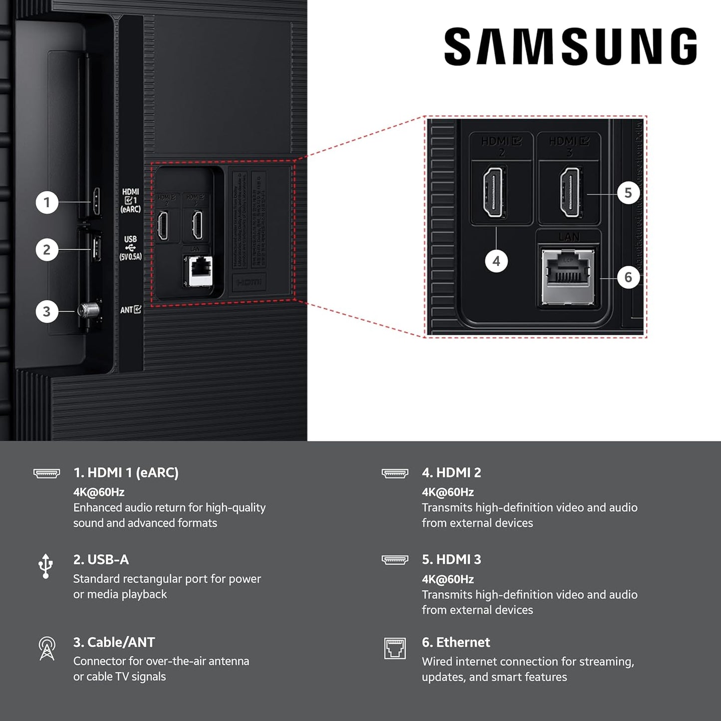 Samsung U8000F 2025 Remote Control Crystal UHD 43-Inch 4K LED Smart TV, 20 Watts (Like New)