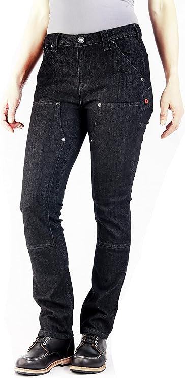 Dovetail Workwear Maven Slim Cargo, Size 4 Extra Long - Heathered Black Denim (Like New)