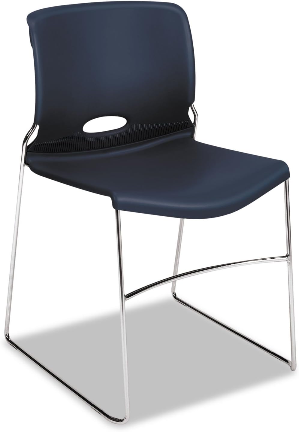 HON 404191 Olson Steel Frame Chrome Grip Back Stacker Indoor Solid Office Chair (Like New)