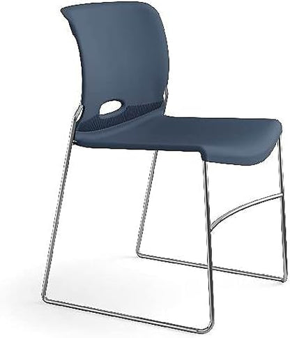 HON 404191 Olson Steel Frame Chrome Grip Back Stacker Indoor Solid Office Chair (Like New)