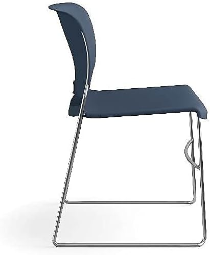 HON 404191 Olson Steel Frame Chrome Grip Back Stacker Indoor Solid Office Chair (Like New)
