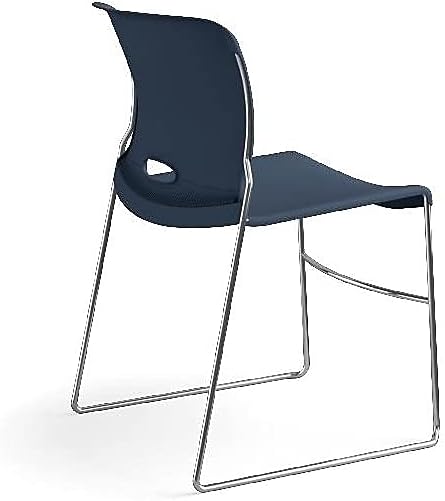 HON 404191 Olson Steel Frame Chrome Grip Back Stacker Indoor Solid Office Chair (Like New)
