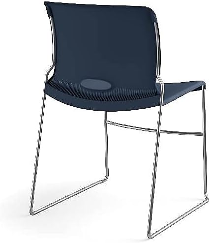 HON 404191 Olson Steel Frame Chrome Grip Back Stacker Indoor Solid Office Chair (Like New)
