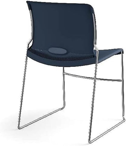 HON 404191 Olson Steel Frame Chrome Grip Back Stacker Indoor Solid Office Chair (Like New)