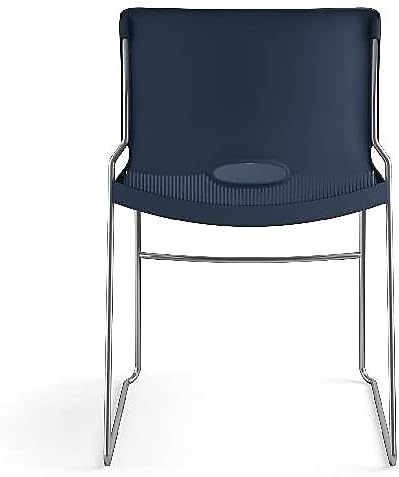 HON 404191 Olson Steel Frame Chrome Grip Back Stacker Indoor Solid Office Chair (Like New)
